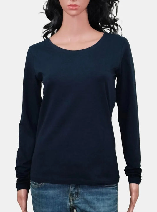 Ladies Long Sleeve Navy T Shirt