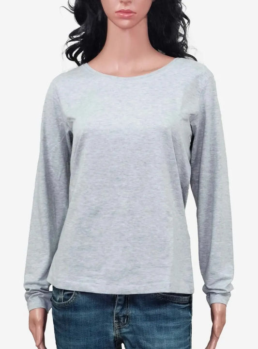 Ladies Long Sleeve Grey T Shirt