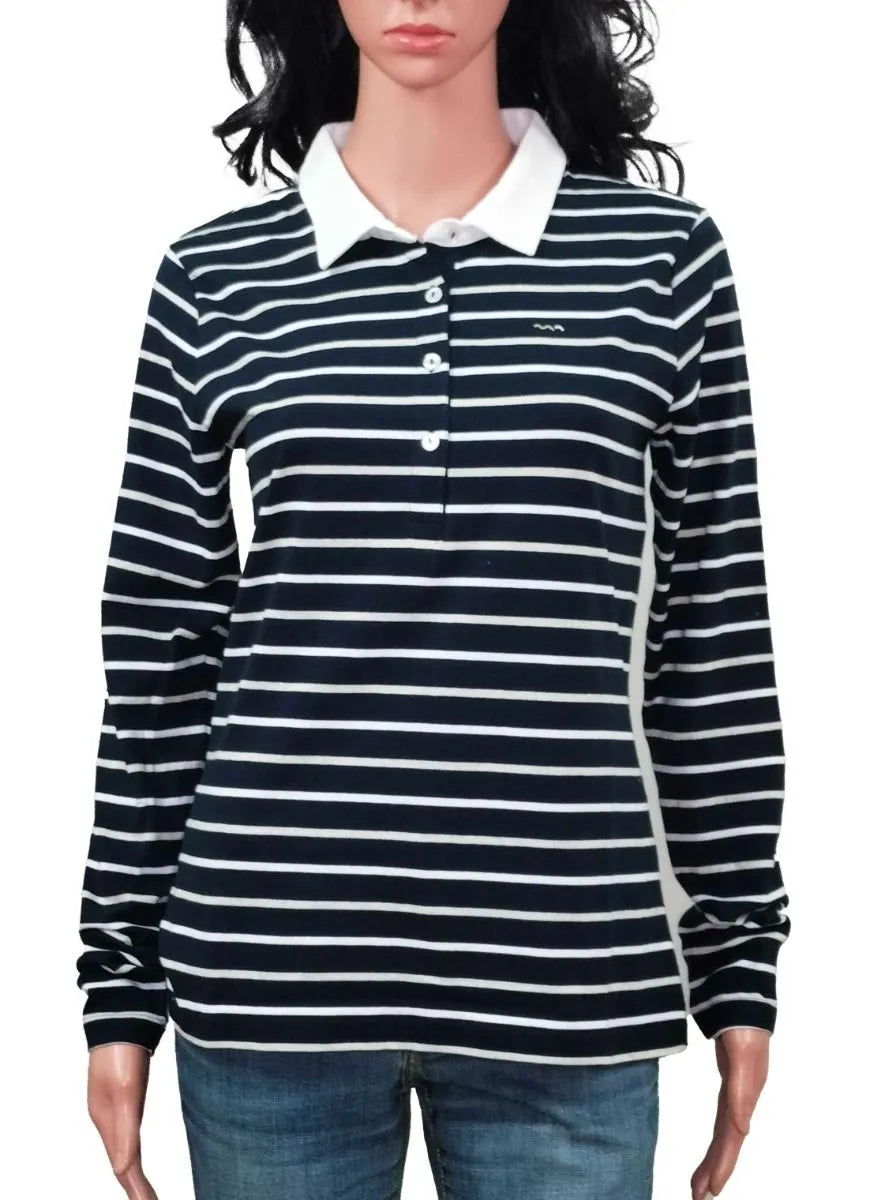 Ladies Interlock Striped Polo