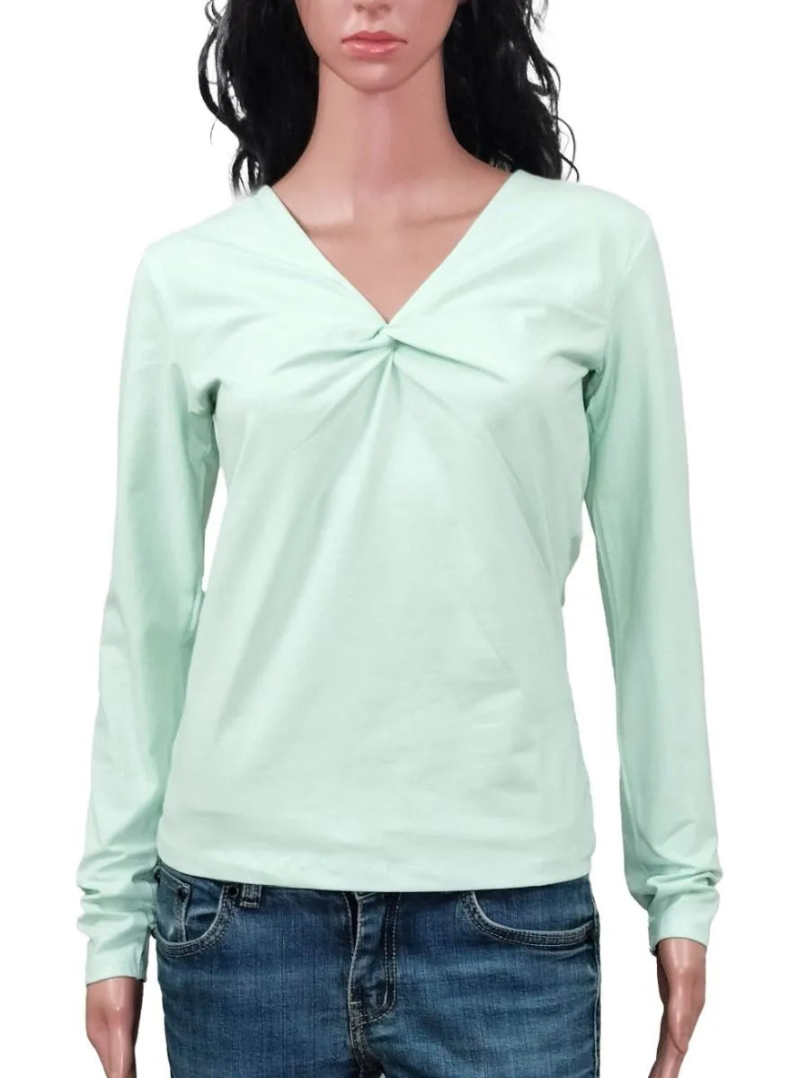 Ladies Stretch V Neck Mint T Shirt