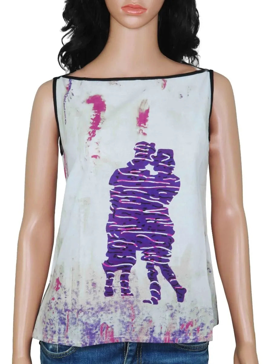 Ladies Sleeveless Woven Tie n Dye Top