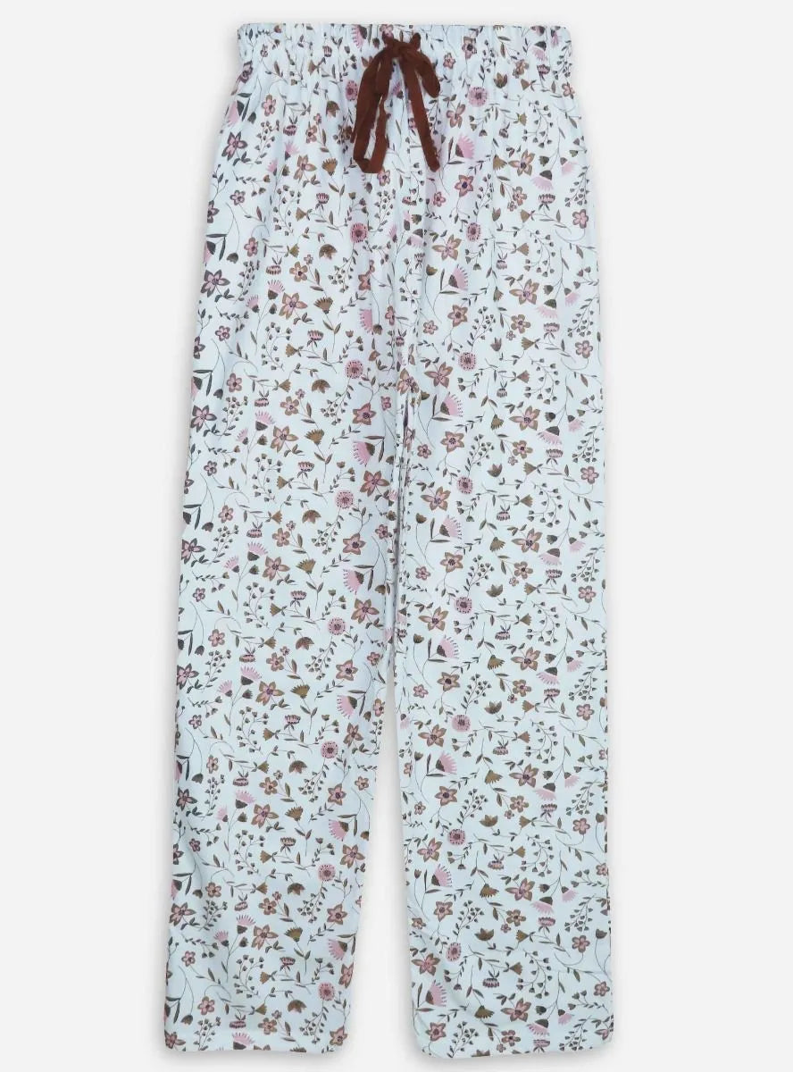 Ladies White Aop Lounge Pant