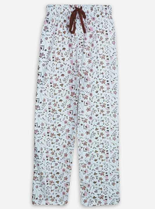 Ladies White Aop Lounge Pant